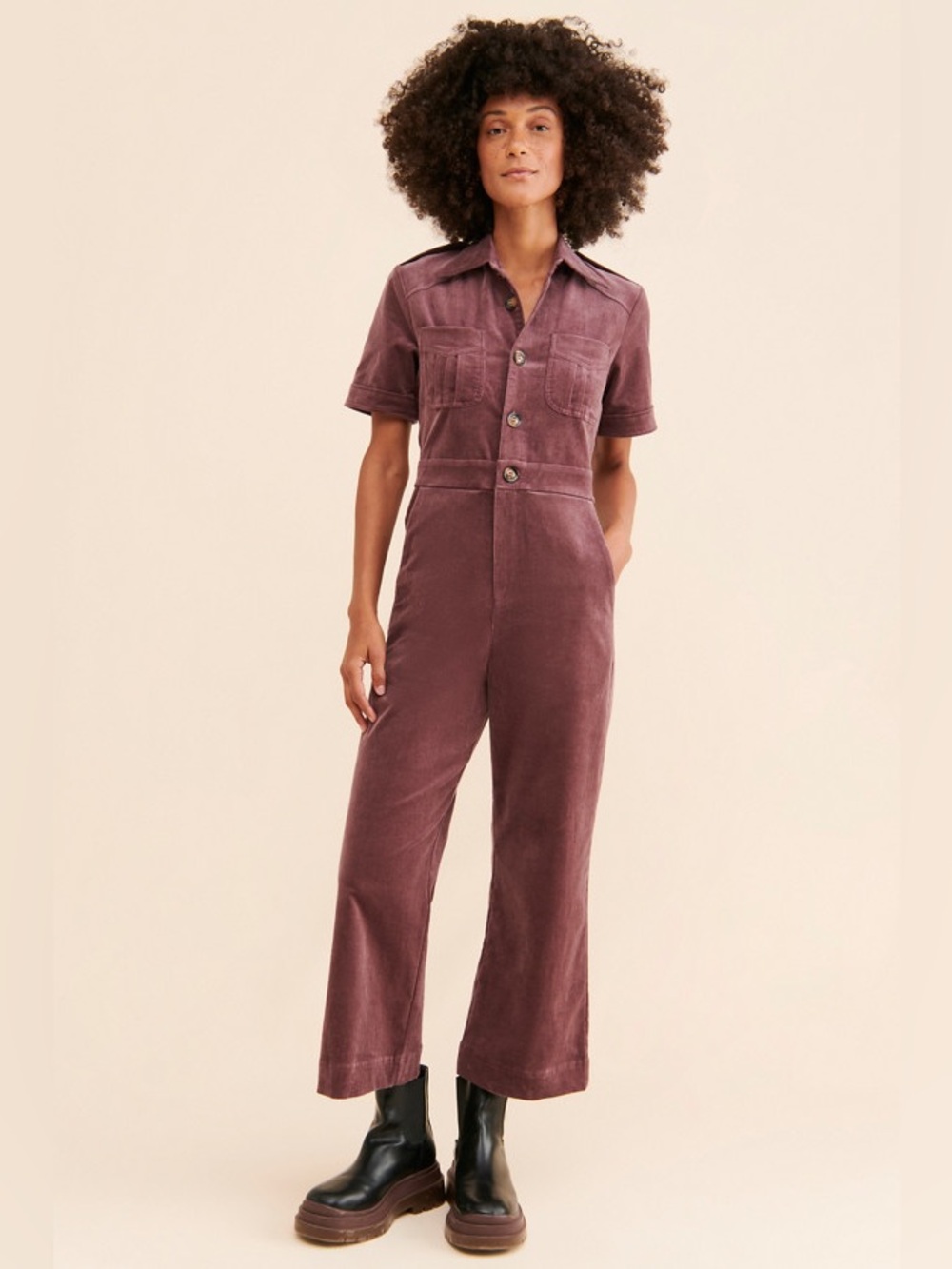 Saint Geraldine Marrs Cropped Coveralls - Purple
